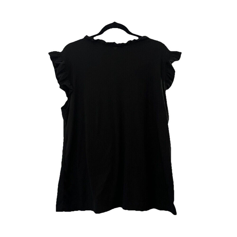 Forgotten Grace Womens Black Blouse Ruffled Size 1x